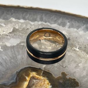 Luxon - tungsten ring with rose gold UNISEX